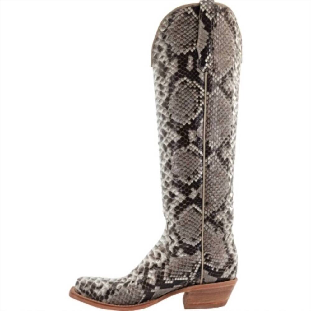 NEW R WATSON BOOTS women's python western boot in black /white